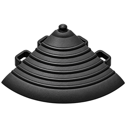 Peça de remate de canto para piso modular na cor preto