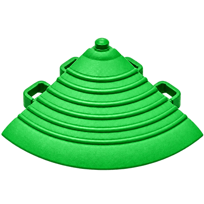 Peça de remate de canto para piso modular na cor verde