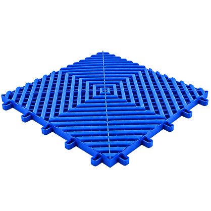 Render 3D de uma placa de piso modular na cor azul