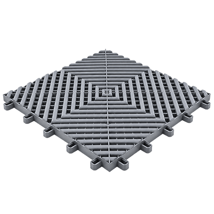 Render 3D de uma placa de piso modular na cor cinzento