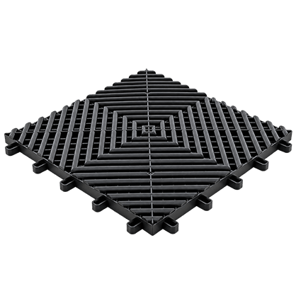 Render 3D de uma placa de piso modular na cor preto