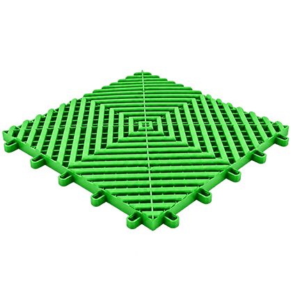 Render 3D de uma placa de piso modular na cor verde